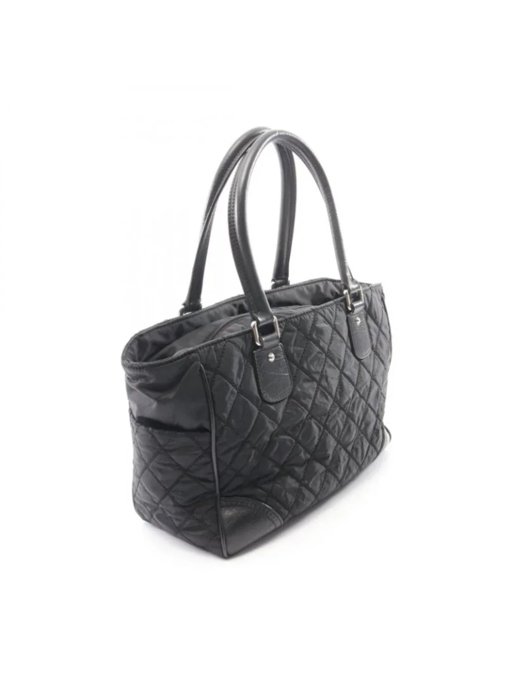 Chanel Tote Paris New York Line Black Nylon Leather New